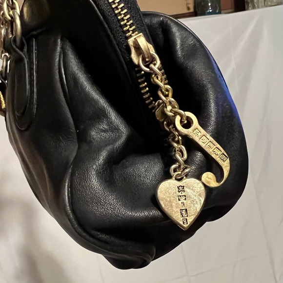 SOLD!! Rare vintage y2k black blinged leather Juicy Couture purse bag. - Picture 13 of 16